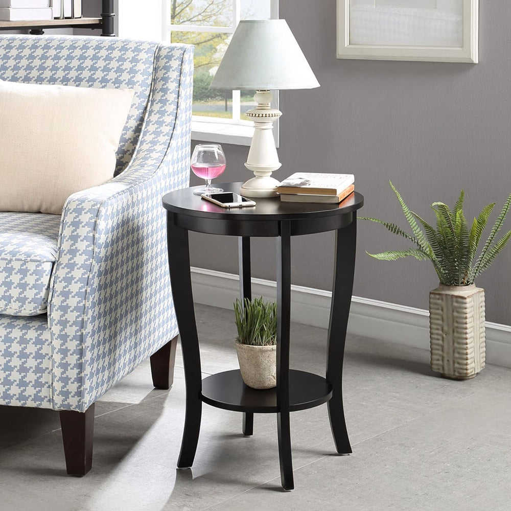 American Heritage Round End Table Black