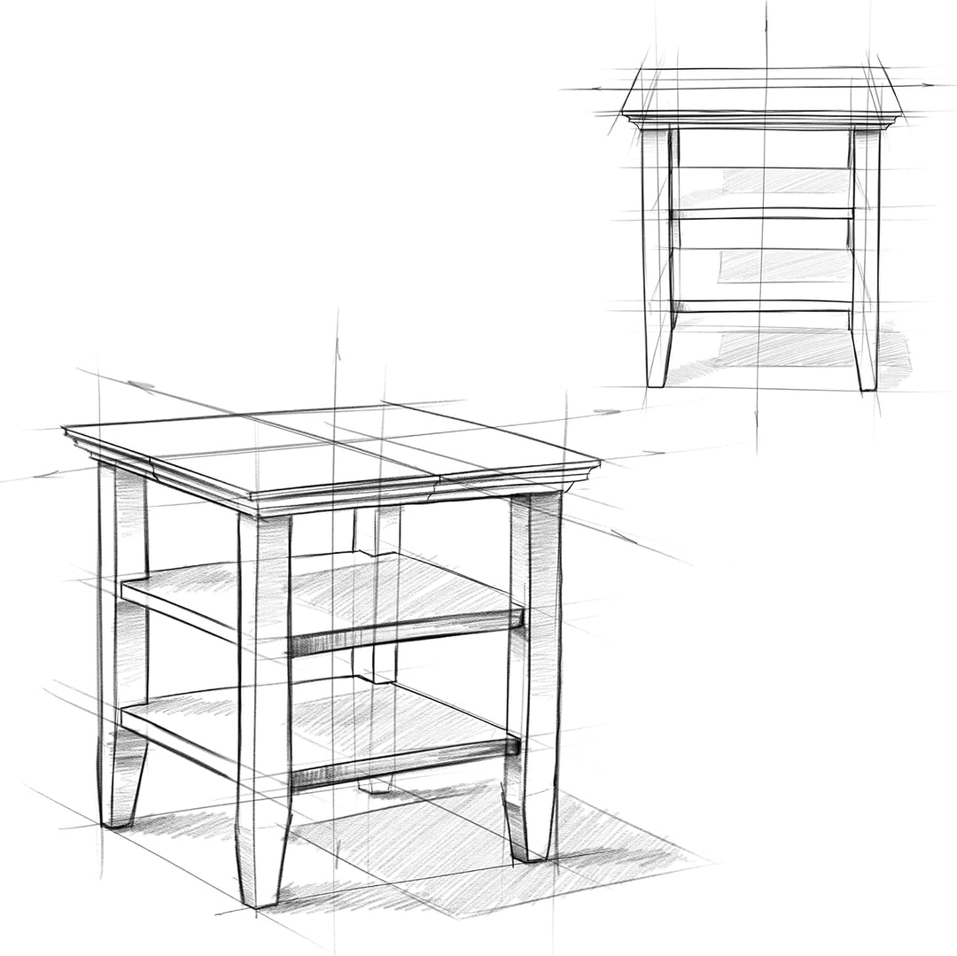 Acadian 19" Square Transitional End Table Distressed Grey