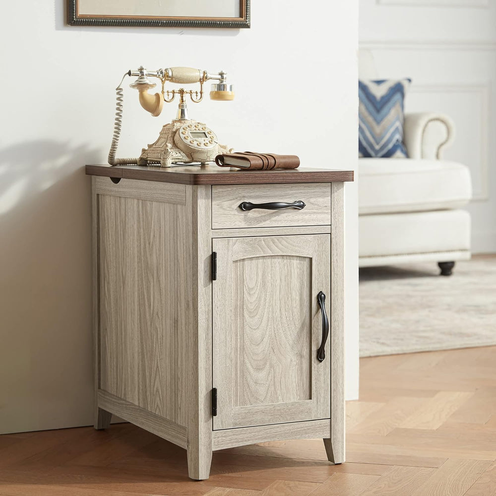 Farmhouse End Table w/ Charging Station