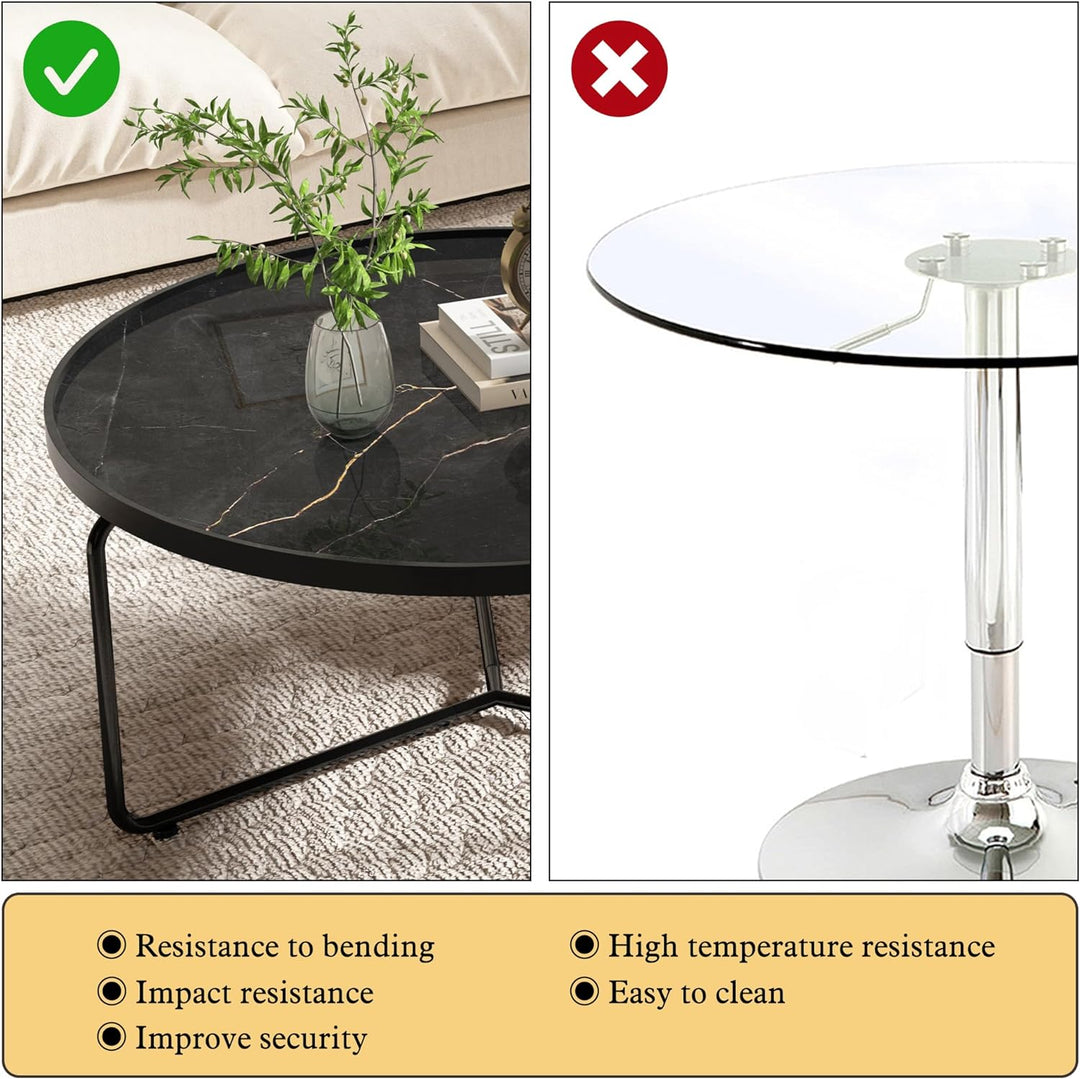 Stylish Black Coffee Table, White End Table Set