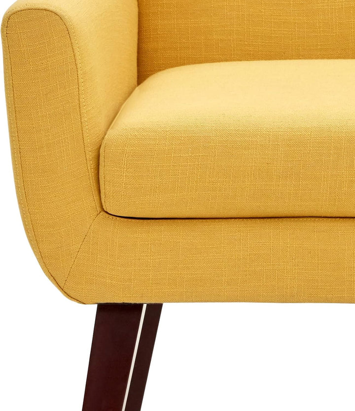 Accent Chair, Button Tufted Upholstered Sofa (Yellow)