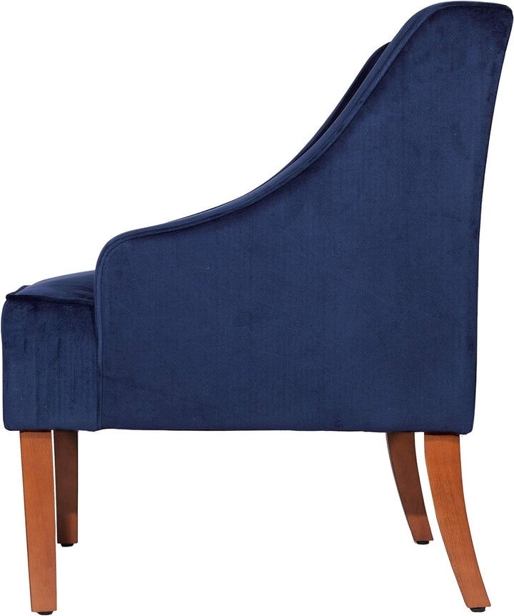 Swoop Arm Living-Room-Chairs, Velvet Navy