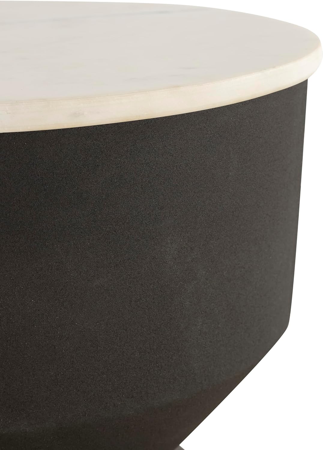 Albany Side Table, White Marble, Black Metal