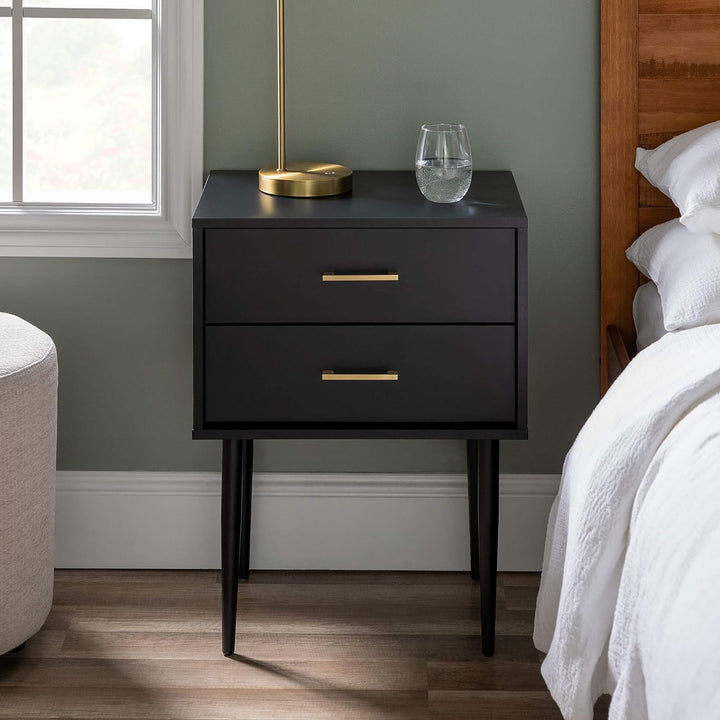 Olivia 2-Drawer Nightstand, Black