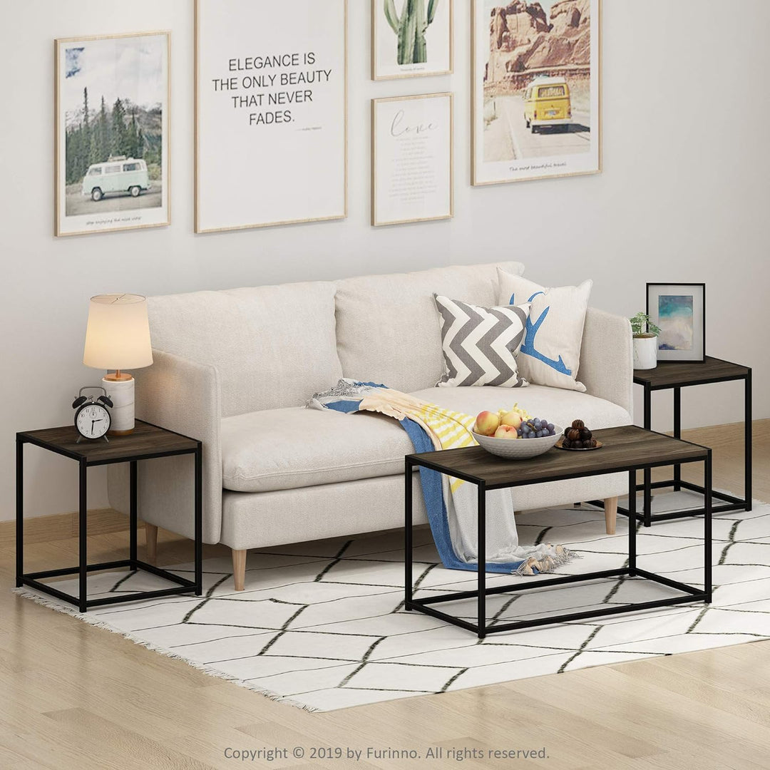 Furinno Camus Modern Living Room Coffee Table Set, Columbia