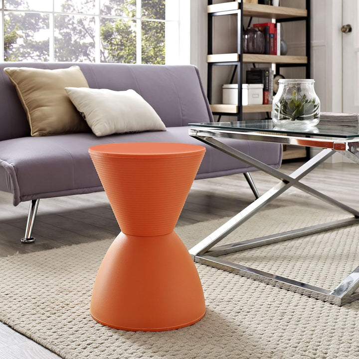 Haste Contemporary Modern Hourglass Accent Stool Orange