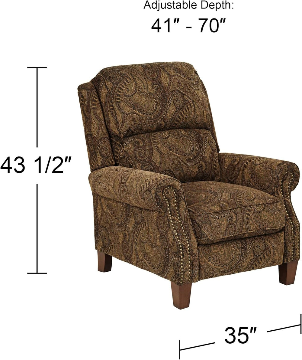 Beaumont Warm Brown Paisley Patterned Recliner