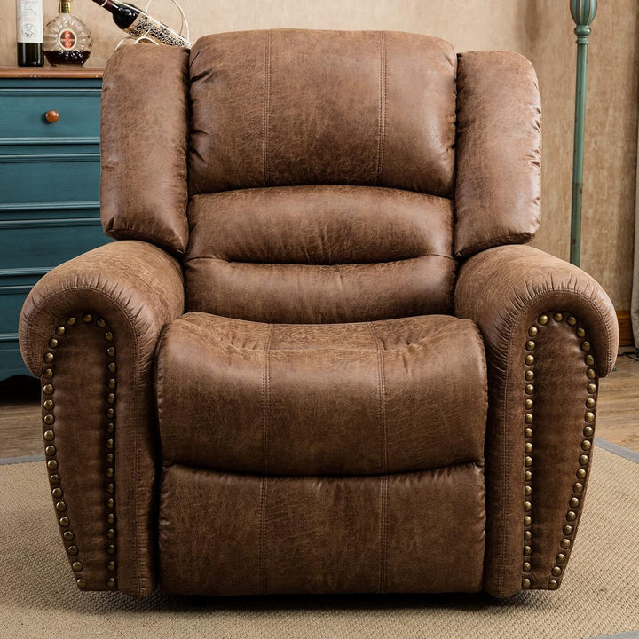 Leather Recliner Chair, Classic Manual, Nut Brown