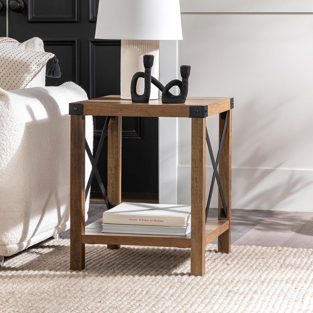 Sedalia Modern Farmhouse Metal X Side Table