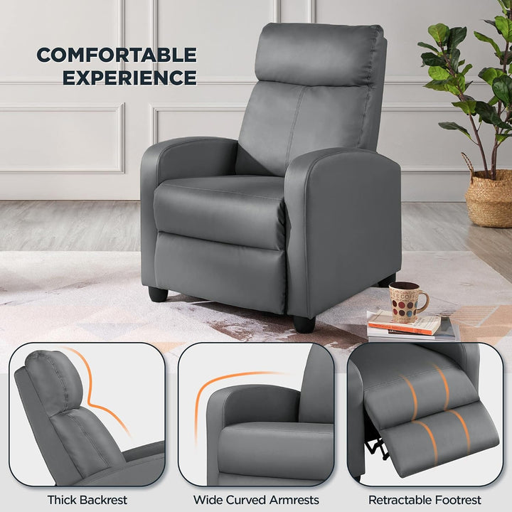 Recliner Chair PU Leather Sofa Home Theater