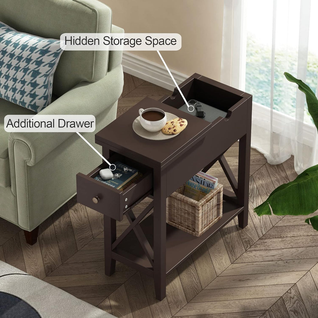 End Table with Drawer, Espresso