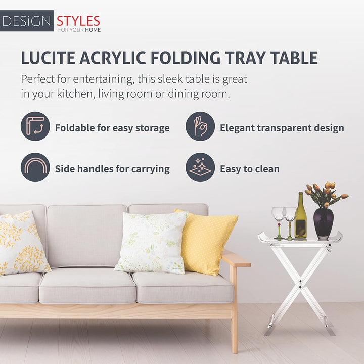 Acrylic Folding Tray Table - Elegant Design