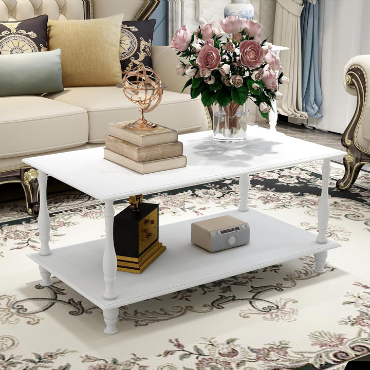 Elegant European White Coffee Table for Living Room, European White Coffee Table