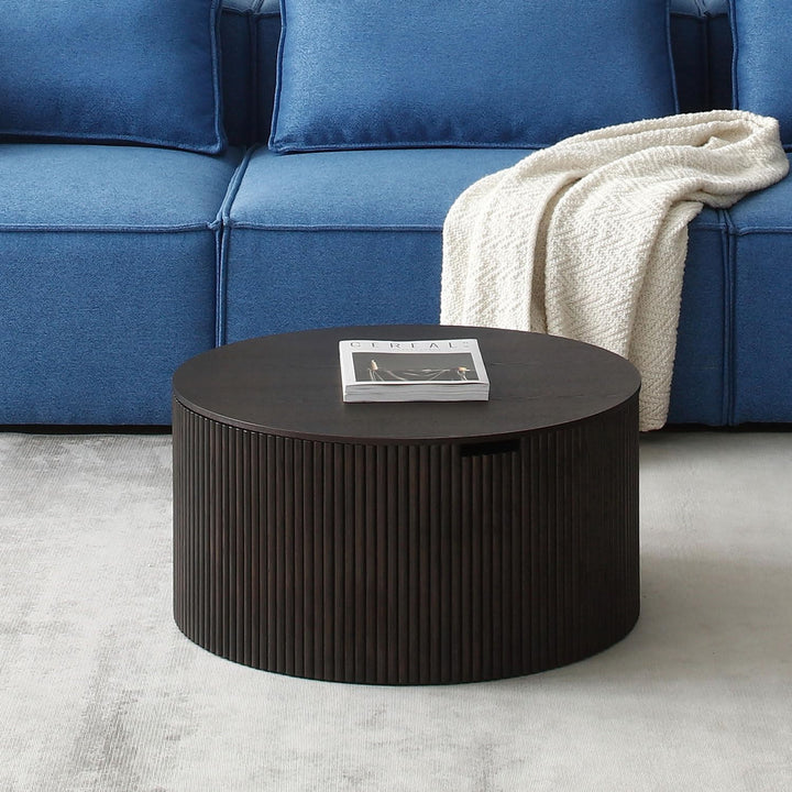 50 Best Coffee Tables for Small Spaces, Wood Drum Side Table