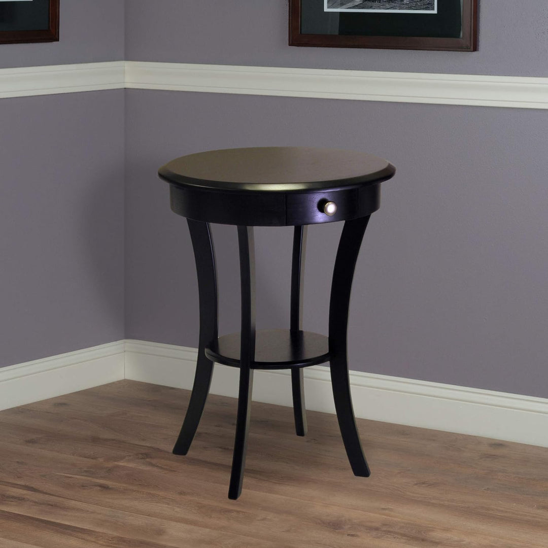 Wood Sasha Black Accent Table 20x20x27