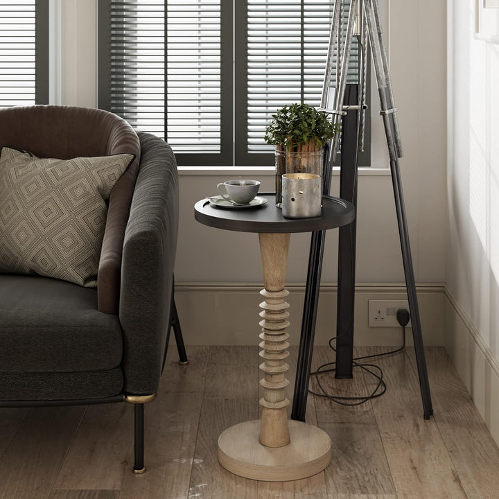 Pedestal Small Drinking Table, Farmhouse Tray Top