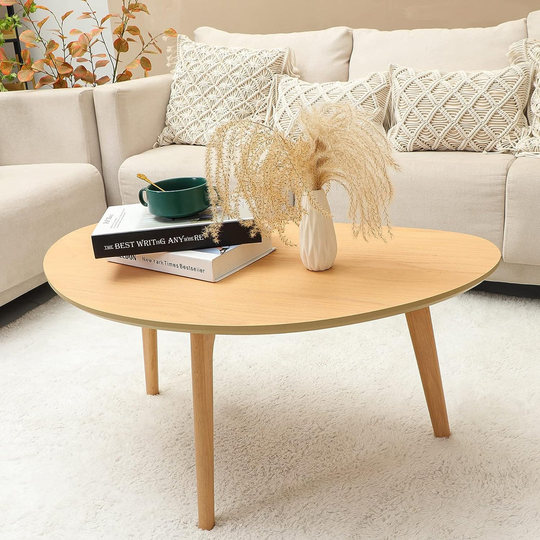 Small Oval Coffee Table, Mid-Century Modern, Minimalist