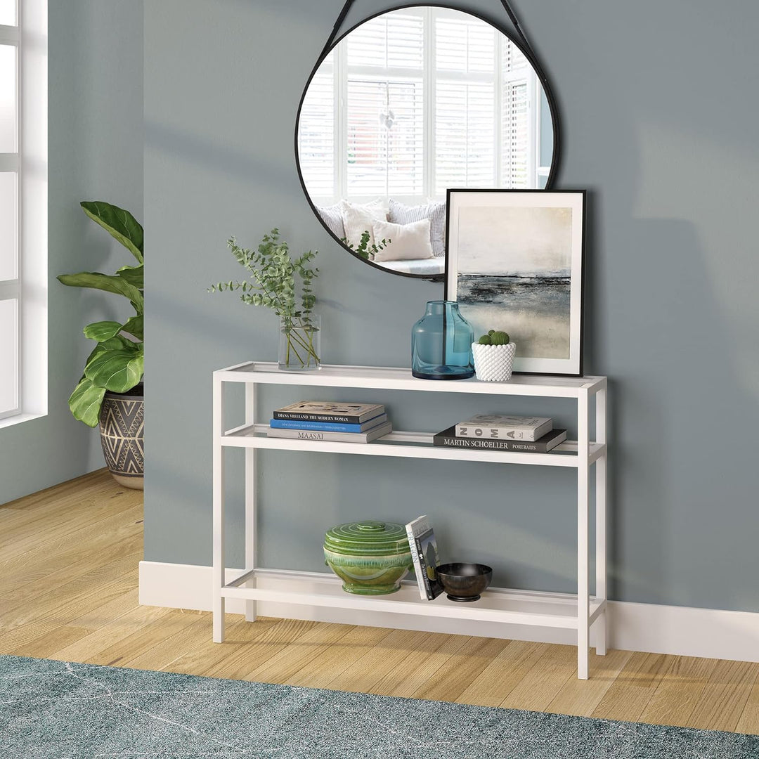 Rectangular Console Table, Entryway Accent Table, White