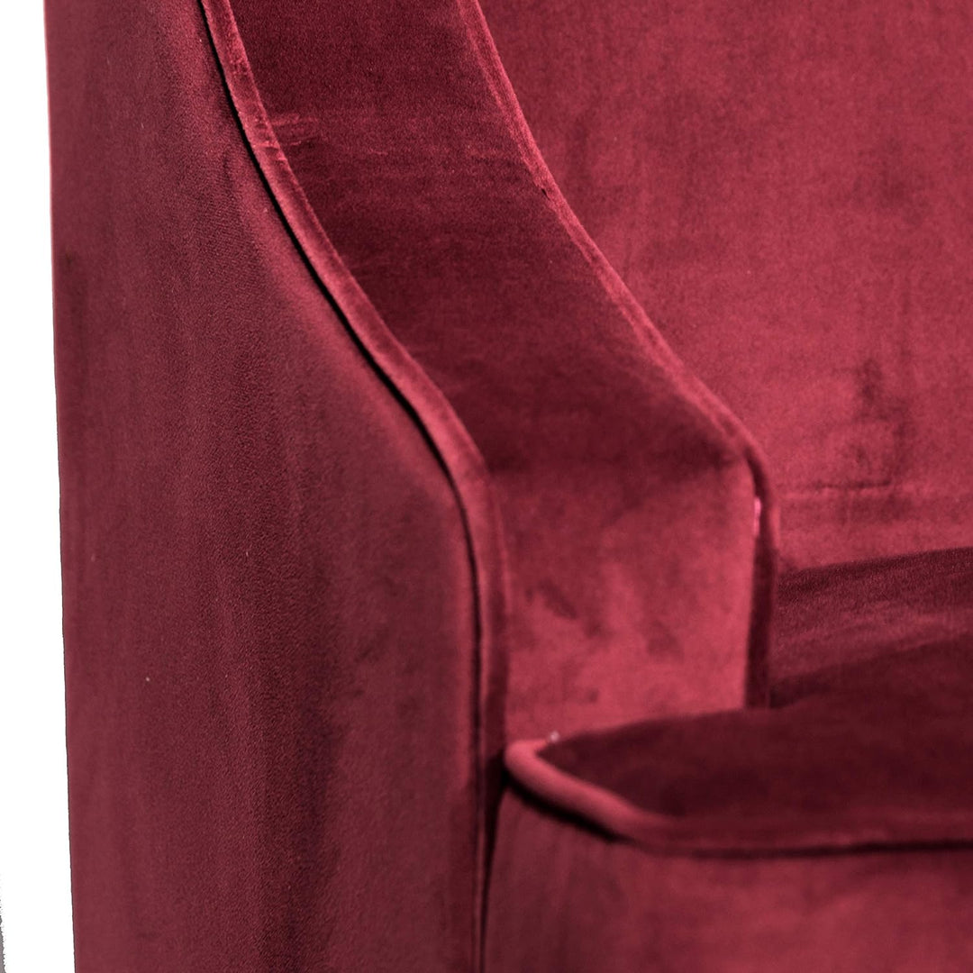 Velvet Swoop Arm Accent Chair, Burgundy