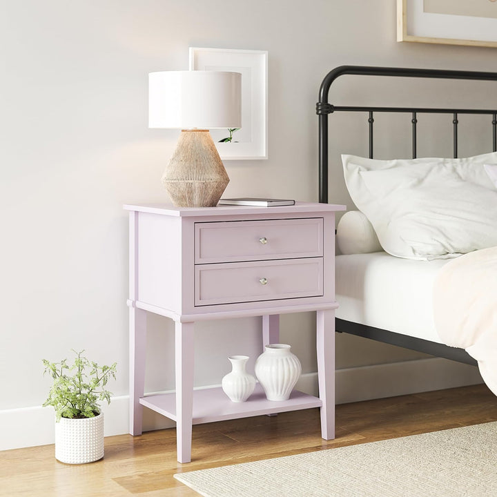 Franklin Accent Table 2 Drawers Lavender