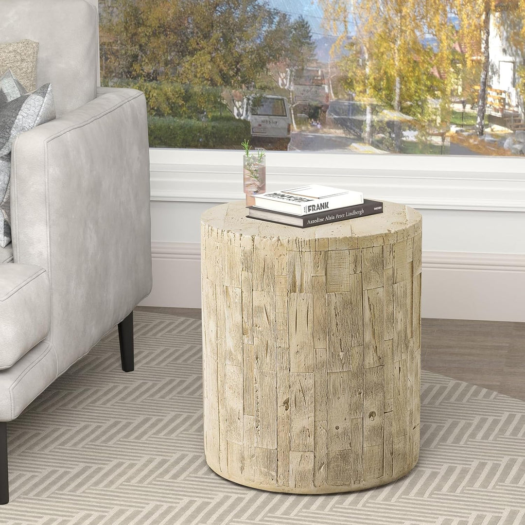 Concrete Outdoor Side Table, Patio End Table