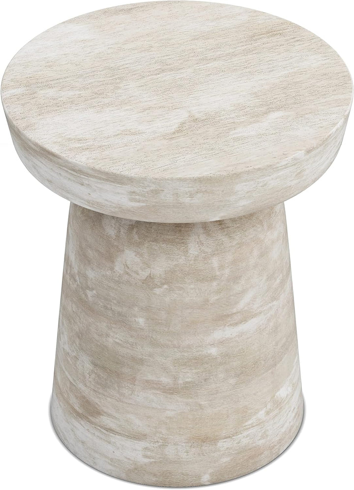 Robbie 16" Round Rustic Accent Table Distressed