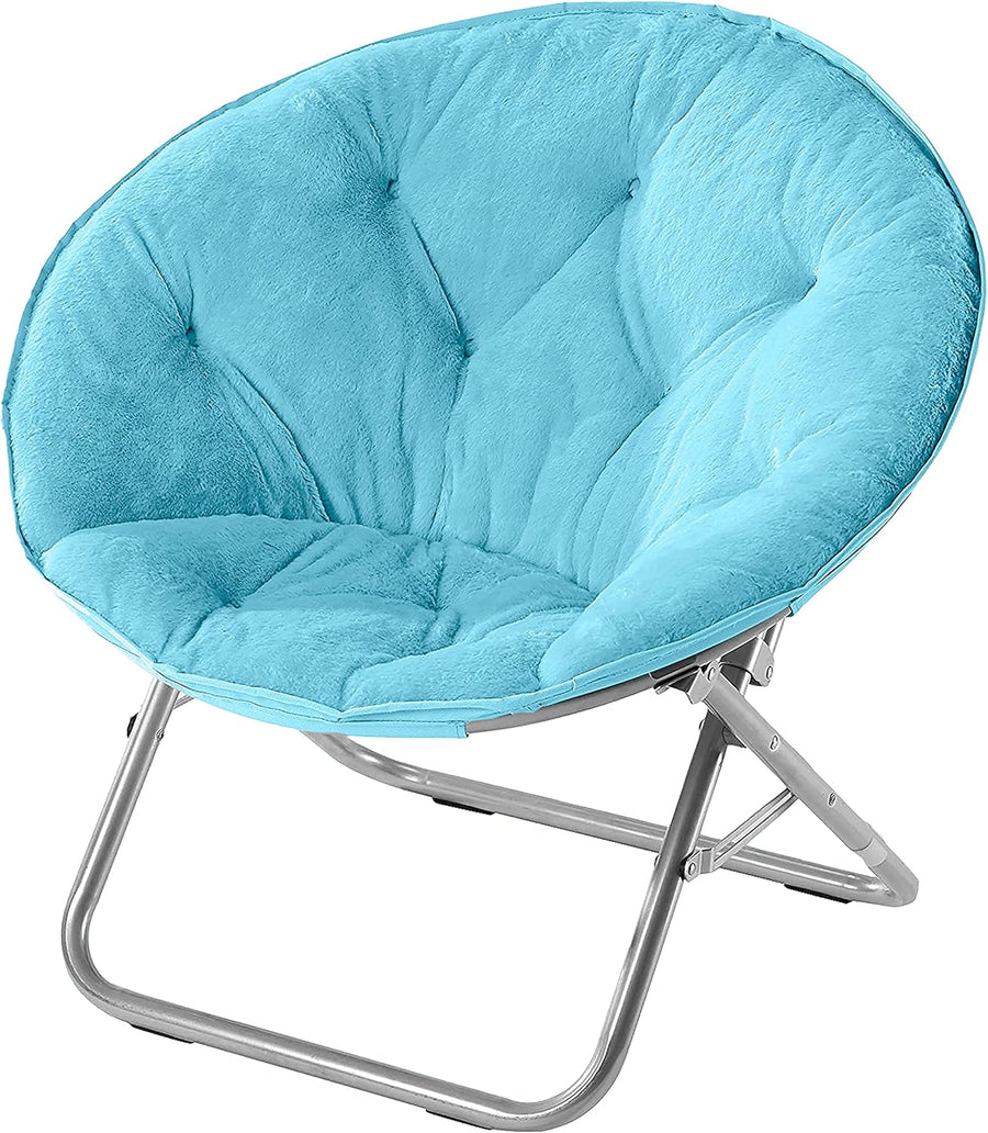 Urban Faux Fur Saucer Chair, Light Blue