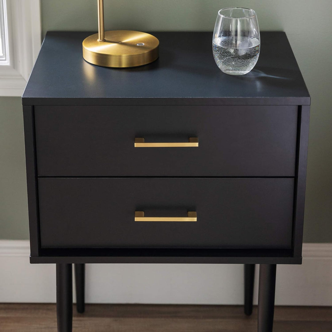 Olivia 2-Drawer Nightstand, Black