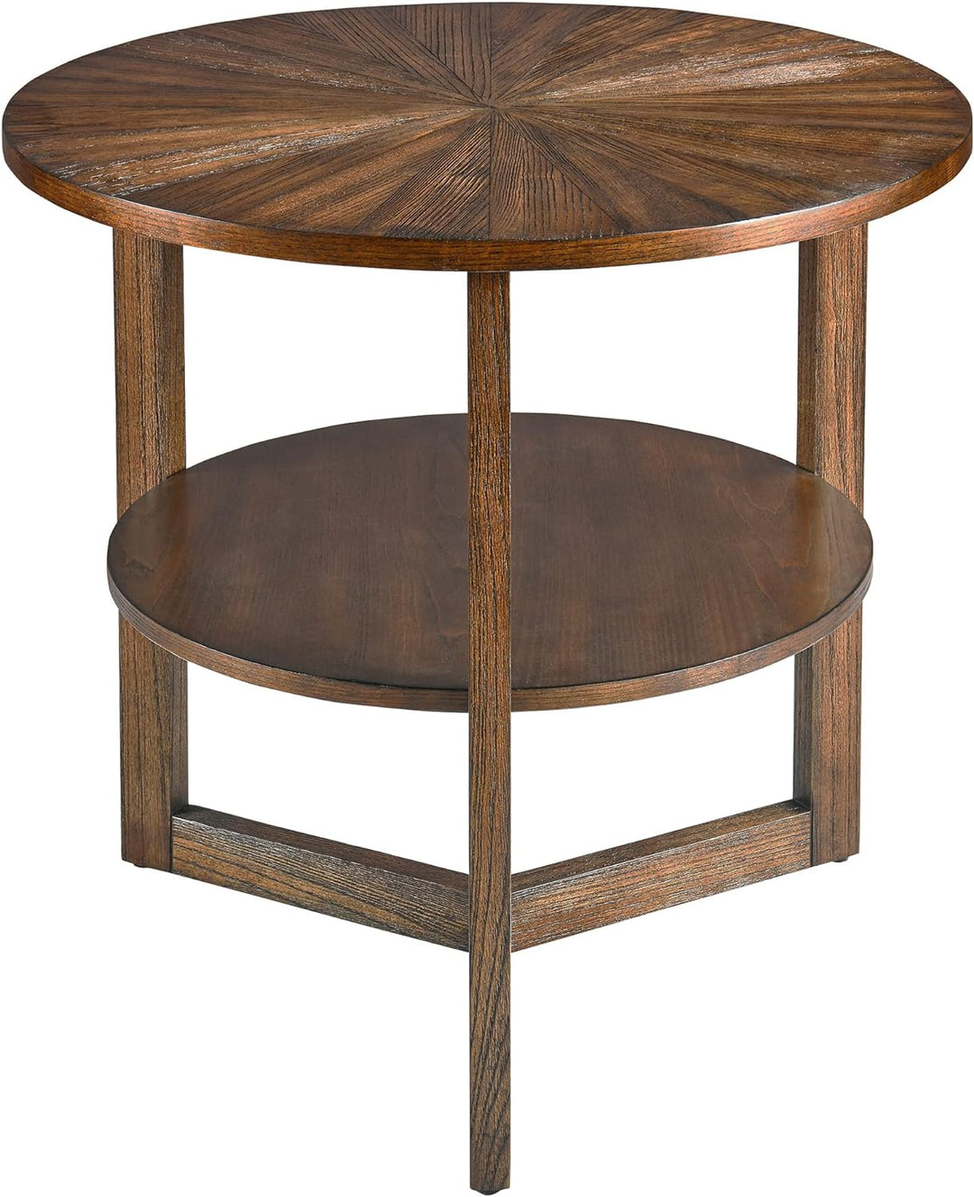 Large Round End Table Rustic Beside Table