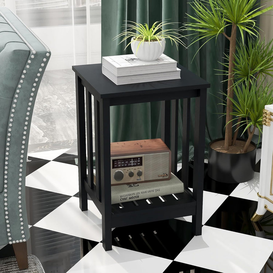 Black Side Tables Living Room Modern Rustic End Table