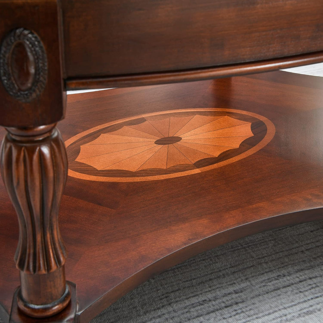 Elegant Solid Wood Coffee Table, Cherry Finish