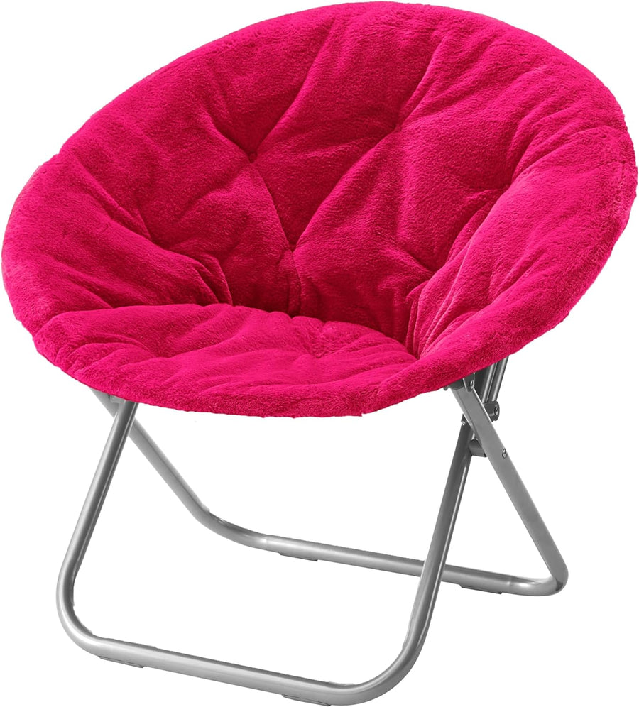 Faux Fur Saucer Chair, Pink