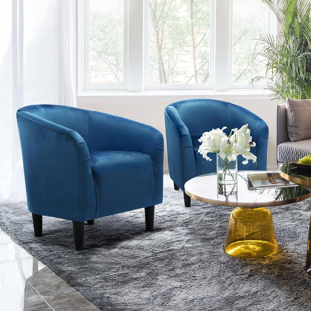 Velvet Accent Chair, Pagoda Blue