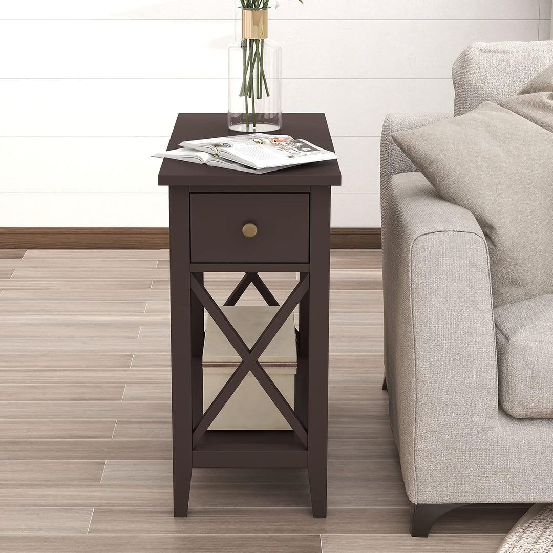 End Table with Drawer, Espresso