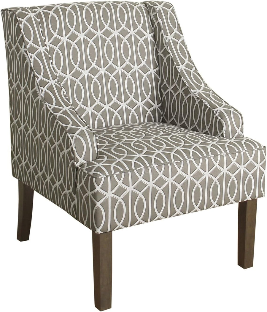 Swoop Arm Accent Chair, Grey Trellis Medium