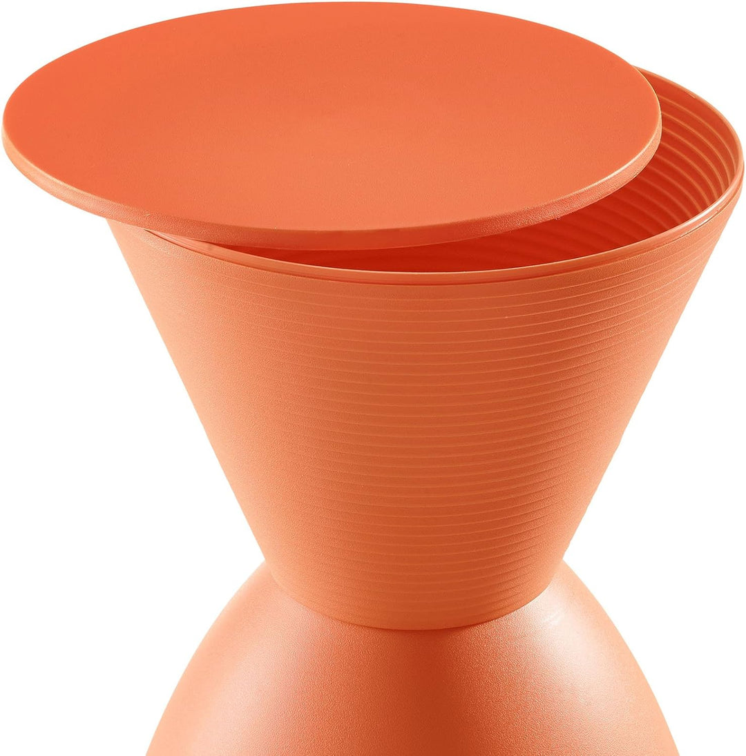 Haste Contemporary Modern Hourglass Accent Stool Orange