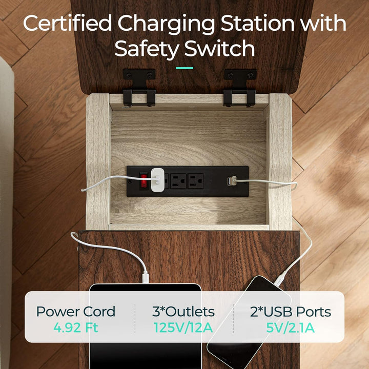 End Table with Charging Station, Side Table