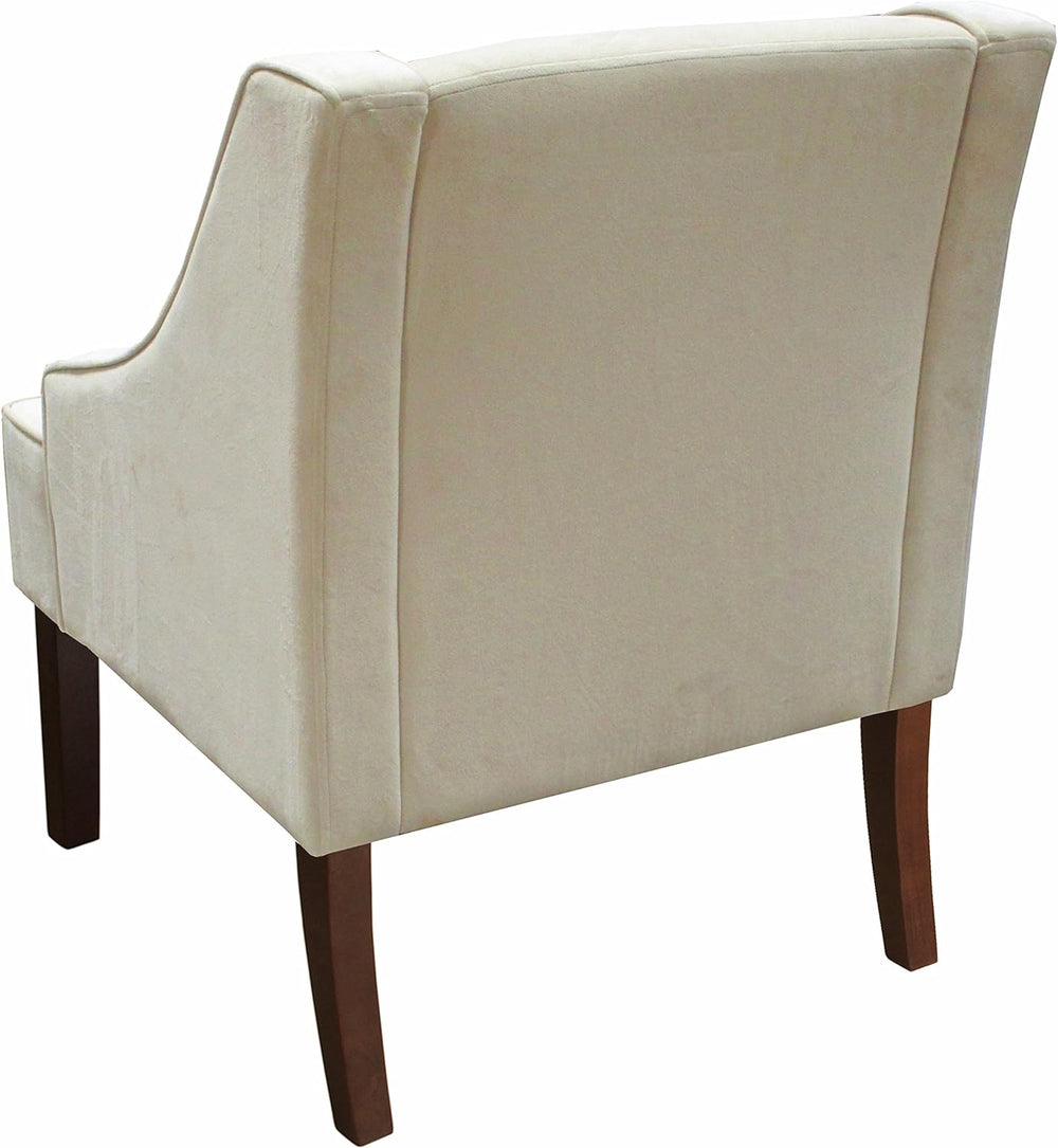 Swoop Arm Living-Room-Chairs Cream Velvet