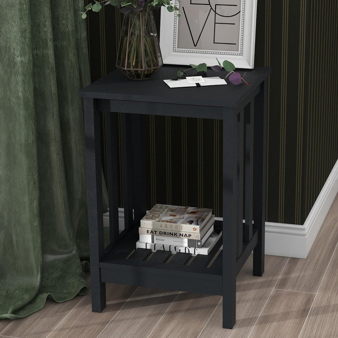 Black Side Tables Living Room Modern Rustic End Table