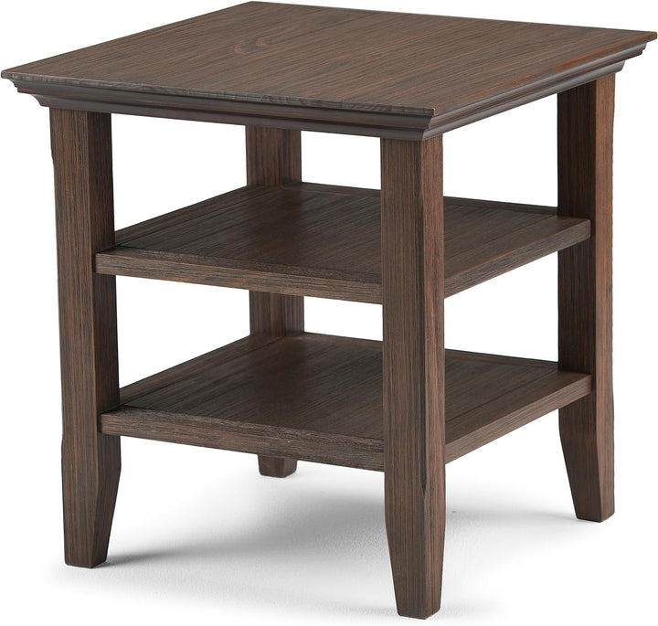 Acadian 19" Square End Table Farmhouse Brown