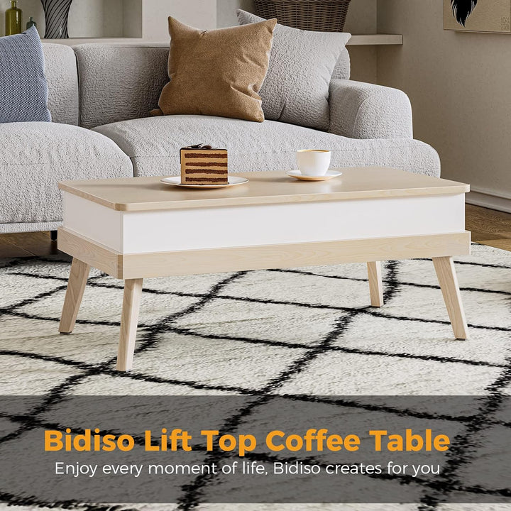 Lift Top Coffee Table with Hidden Storage, Charter Oak Finish