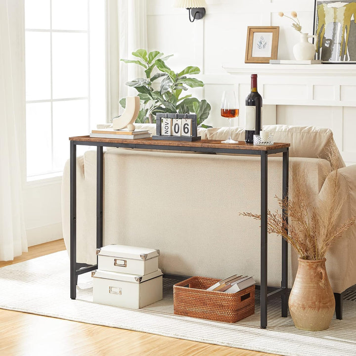 Console Sofa Hallway Entrance Table, Rustic Brown