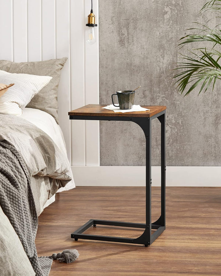 C-Shaped End Table, Small Side Table for Couch