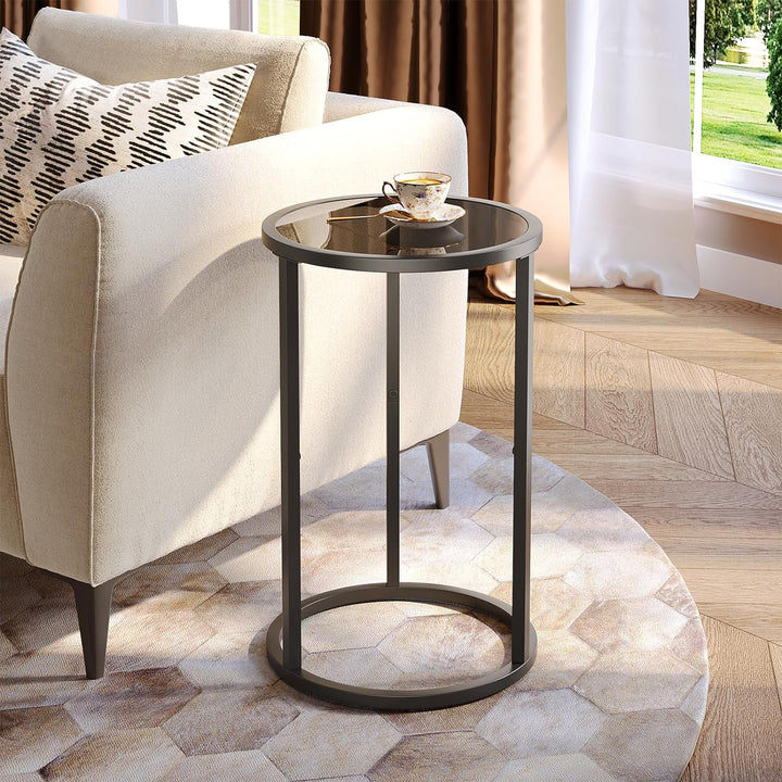 Stylish Black Glass Side Table for Small Spaces