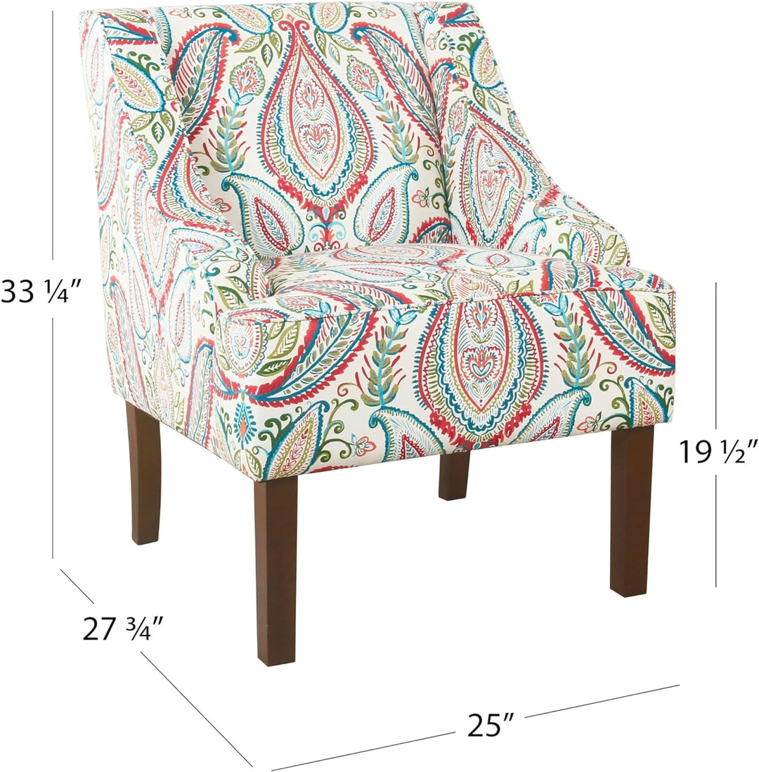 Classic Swoop Arm Accent Chair, Bold Paisley