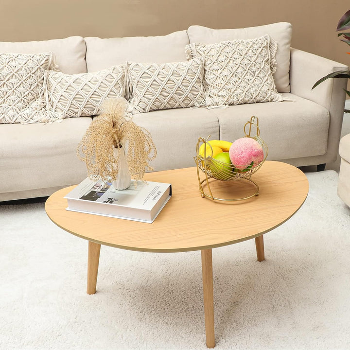 Small Oval Coffee Table, Mid-Century Modern, Minimalist