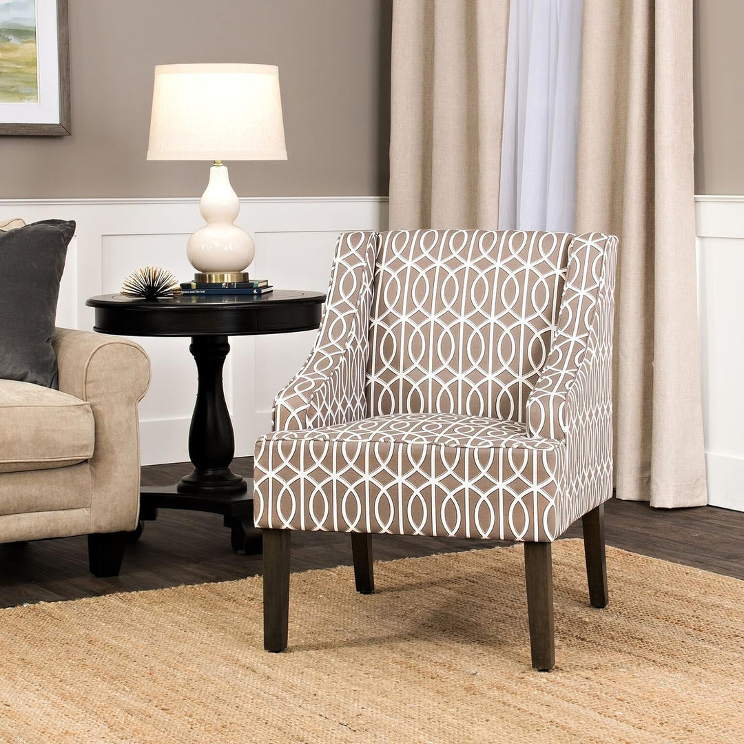 Swoop Arm Accent Chair, Grey Trellis Medium