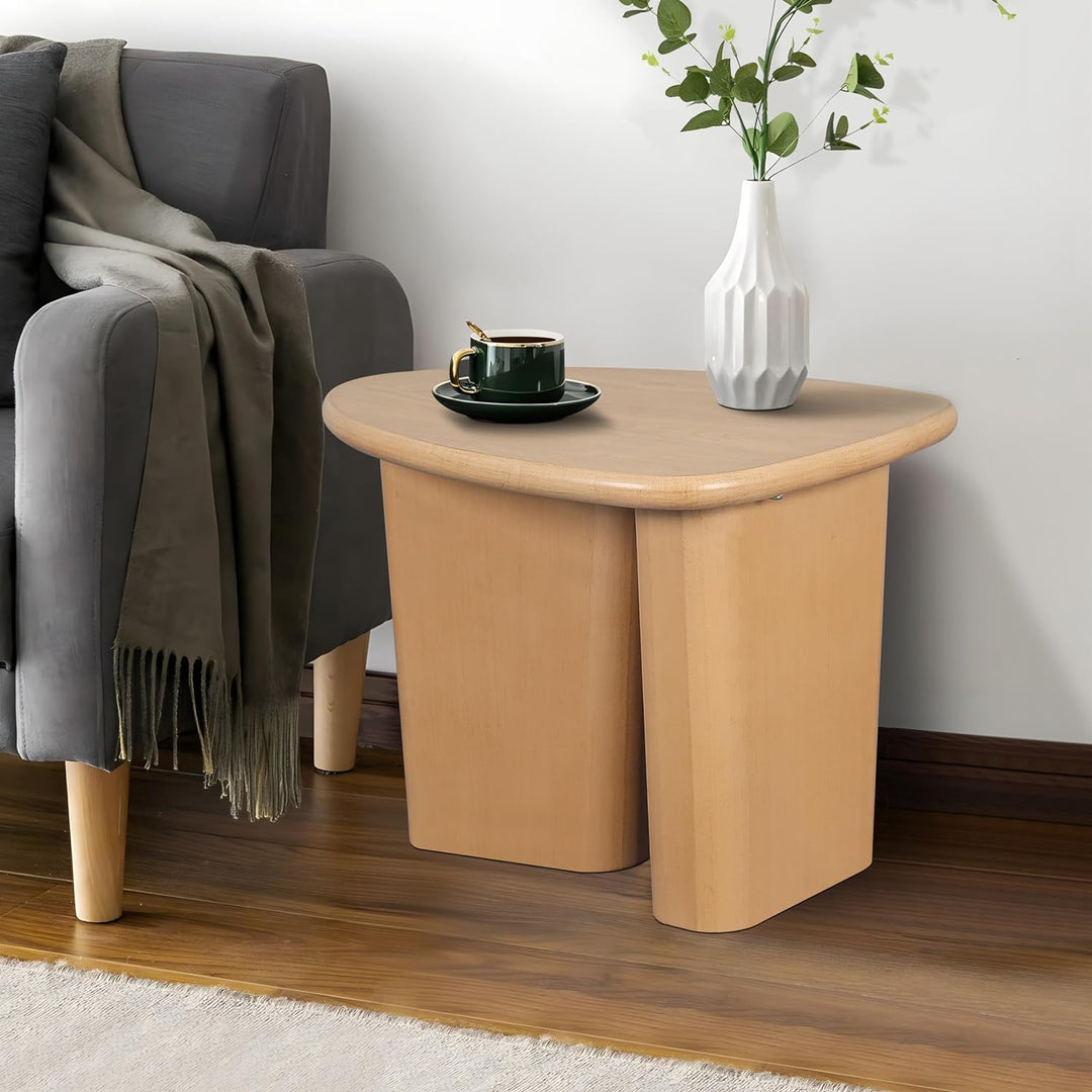 Stylish Mid-Century Tapered End Table, Natural Wood Grain Top