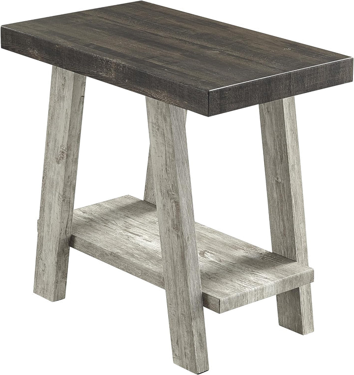 Athens Wood Small End Table, Weathered Walnut Gray