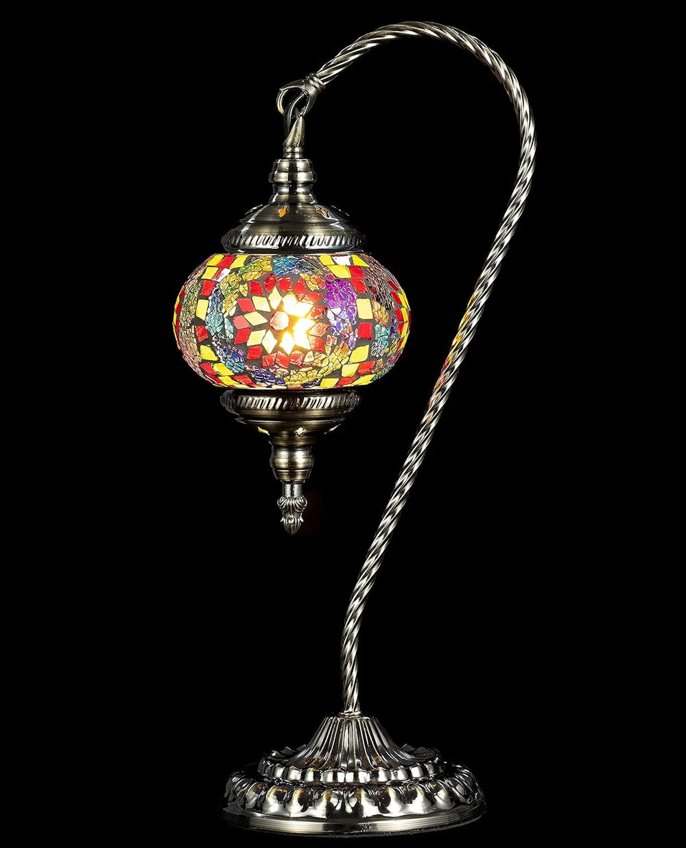 Vintage Turkish Mosaic Lamp for Home Décor